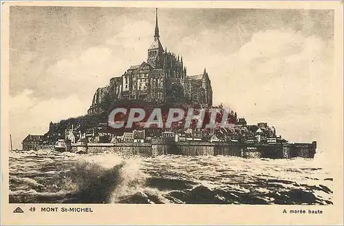 Ansichtskarte AK Mont Saint Michel A maree haute