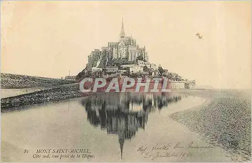 Cartes postales Mont Saint Michel Cote Sud vue prise de la Digue