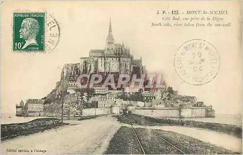 Cartes postales Mont Saint Michel Cote Sud vue prise de la Digue