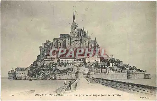 Cartes postales Mont Saint Michel Vue prise de la Digue Cote de l'Arrivee