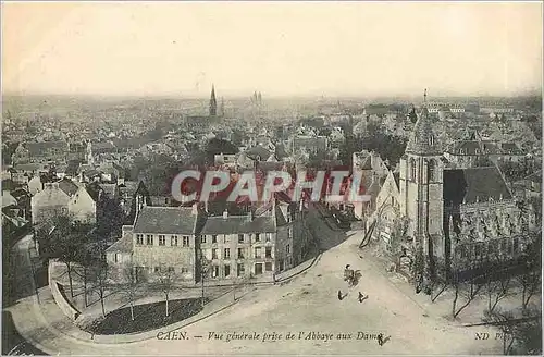 Cartes postales Caen Vue generale prise de l'Abbaye aux Dam