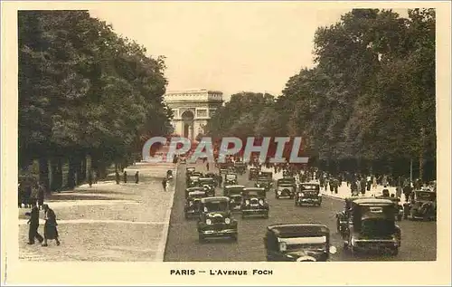 Cartes postales Paris L'Avenue Foch Automobile