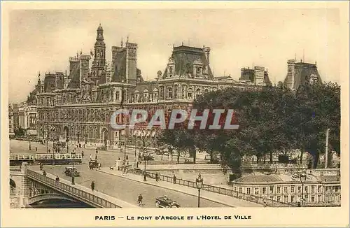 Cartes postales Paris Le Pont d'Arcole et l'Hotel de Ville