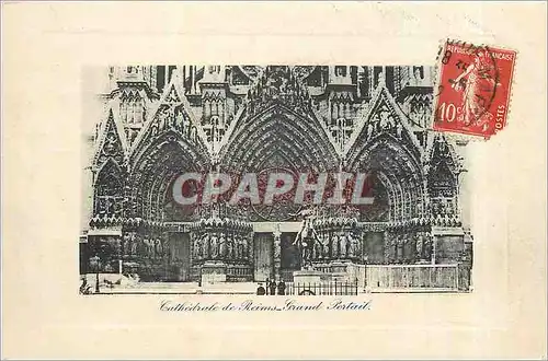 Cartes postales Cathedrale de Reims Grand Portail