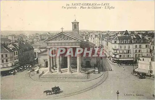 Cartes postales Saint Germain en Laye Vue generale Place du Chateau L'Eglise