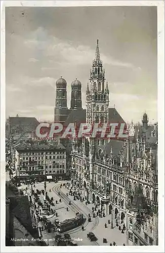 Cartes postales Muchen Rathaus mit Fraven kirche