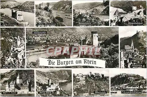 Moderne Karte Die Burgen am Rhein