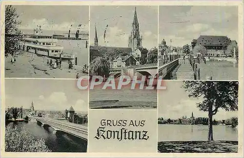 Moderne Karte Gruss aus Konstanz Bateau