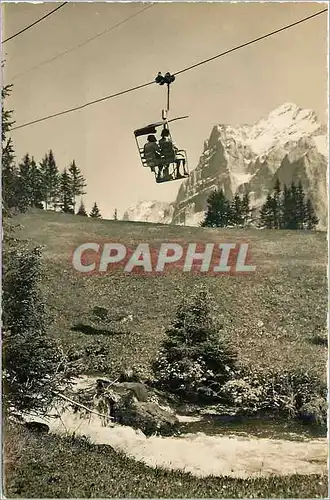 Moderne Karte Die Seilbahn Grindelwald First mit Wetterhorn