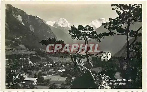 Moderne Karte Wilderswil mit Monch und Jungfrau