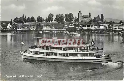 Moderne Karte Rapperswil mit Motorschiff Linth Bateau