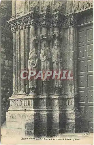 Cartes postales Etampes Eglise Notre Dame Statues du Portail Lateral Gauche