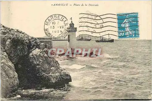 Ansichtskarte AK Marseille Phare de la Desirade Phare Bateau