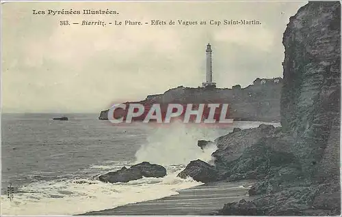 Cartes postales Biarritz Le Phare Effets de Vagues au Cap Saint Martin