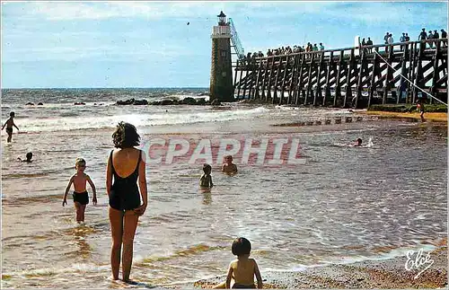 Cartes postales moderne Capbreton Landes L'Estacade a l'Heure du Bain Phare