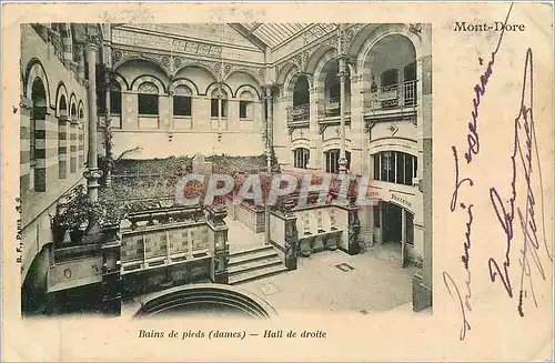 Cartes postales Mont Dore Bains de pieds dames Hall de droite