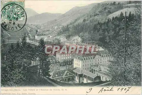 Cartes postales Uriage les Bains Les Hotels et l'Avenue de Vizilla