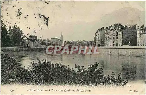 Cartes postales Grenoble L'Isere et les Quais vus de l'Ile Verte