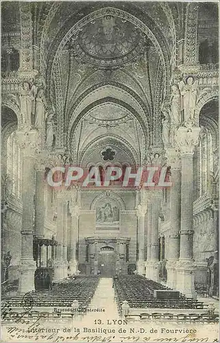 Cartes postales Lyon Interieur de la Basilique de ND de Fourviere
