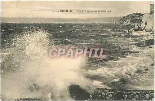 Cartes postales Marseille Effet de Vagues sur la Corniche