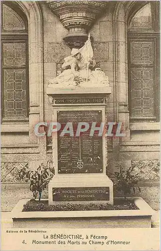 Cartes postales La Benedictine a Fecamp Monument des Morts au Champ d'Honneur