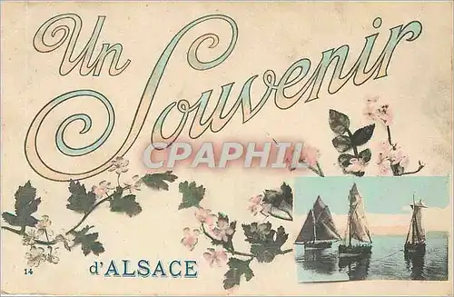 Cartes postales Un Souvenir d'Alsace Bateaux de peche