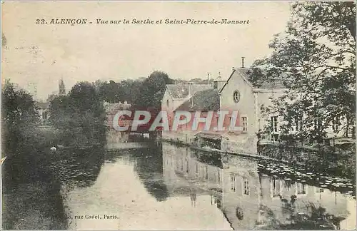 Cartes postales Alencon Vue sur la Sarthe et Saint Pierre de Monsort