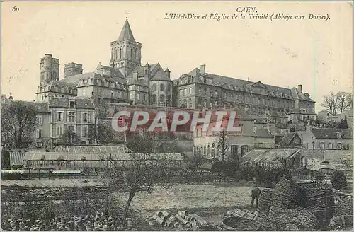 Ansichtskarte AK Caen L'Hotel Dieu et l'Eglise de la Trinite Abbaye aux Dames