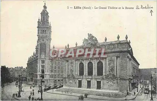 Ansichtskarte AK Lille Nord Le Grand Theatre et la Bourse La Madeleine