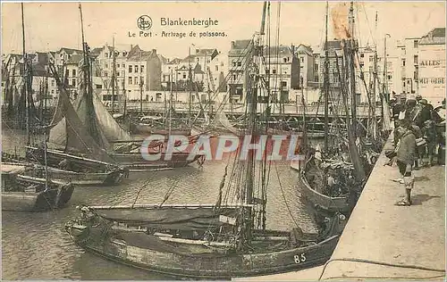 Cartes postales Blankenberghe Le Port Arrivage de poissons Bateaux de peche