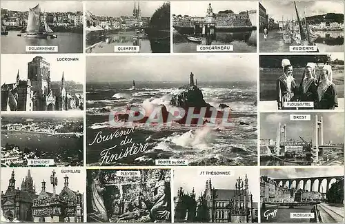 Cartes postales moderne Souvenir du Finistere Douarnenez Quimper Concarneau Audierne Benodet Pointe du Raz Plougastel Mo