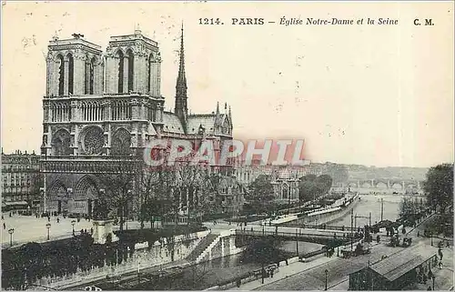 Cartes postales Paris Eglise Notre Dame et la Seine