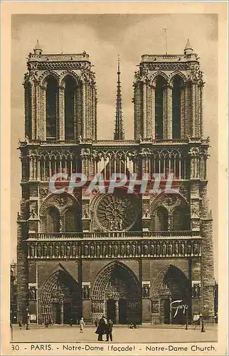 Cartes postales Paris Notre Dame Facade