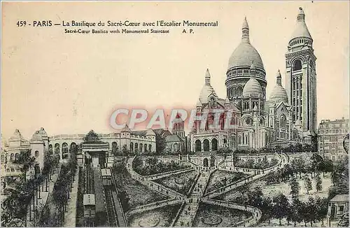 Ansichtskarte AK Paris La Basilique du Sacre Coeur avec l'Escalier Monumental