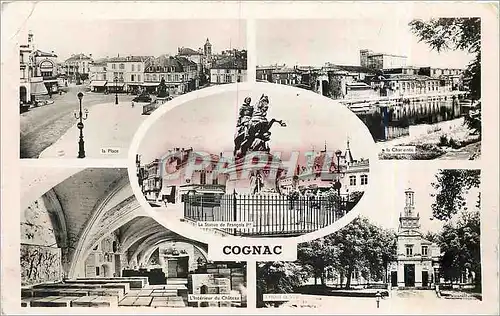 Moderne Karte Cognac La place La Charente La statue de Francois 1er