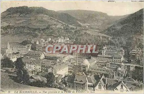 Cartes postales La Bourboule Vue generale et la Vallee de Vendeis