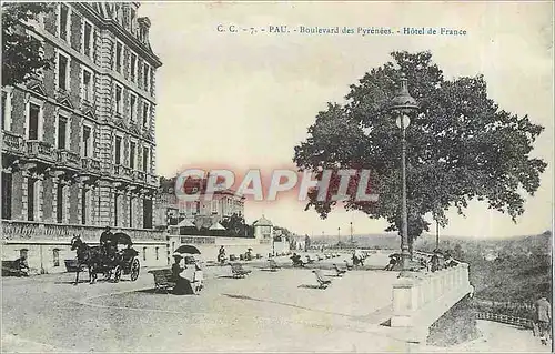 Cartes postales Pau Boulevard des Pyrenees Hotel de France