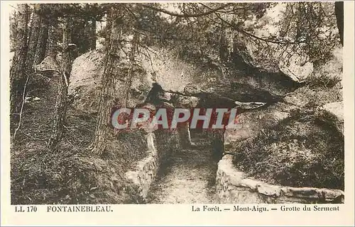 Ansichtskarte AK Fontainebleau La Foret Mont Aigu Grotte du Serment