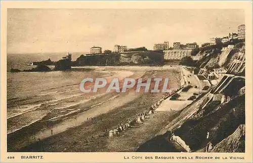 Cartes postales Biarritz La Cote des Basques vers le Rocher de la Vierge