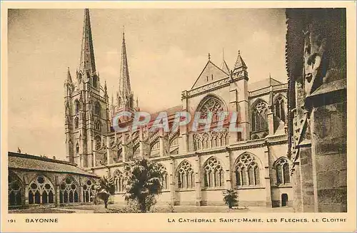 Cartes postales Bayonne La Cathedrale Sainte Marie Les Fleches Le Cloitre