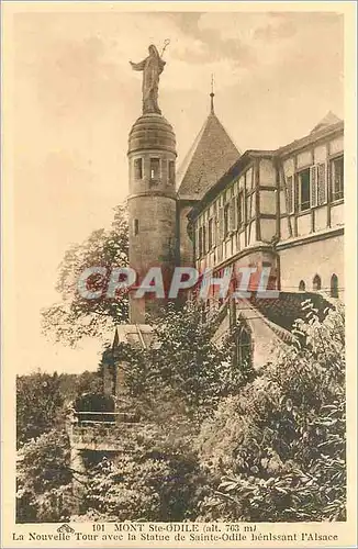 Ansichtskarte AK Mont Ste Odile La Nouvelle Tour avec la Statue de Sainte Odile