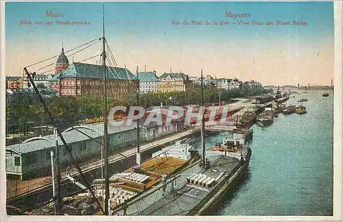 Ansichtskarte AK Mayence Vue du Pont de la Rue Bateaux