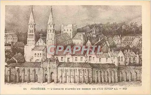 Ansichtskarte AK Jumieges L'Abbaye d'Apres un Dessin de 1702