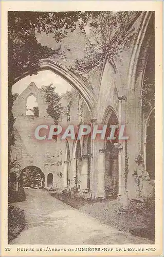 Cartes postales Ruines de l'Abbaye du Jumierges Nef de l'Eglise