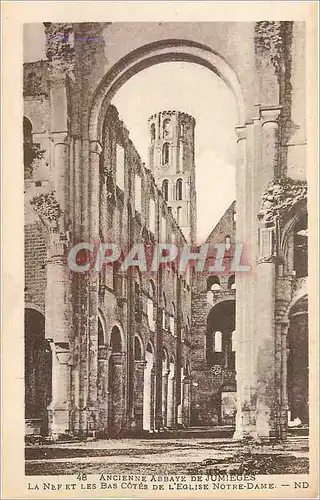 Ansichtskarte AK Ancienne Abbaye de Jumieges La Nef et les Bas Cotes de l'Eglise Notre Dame