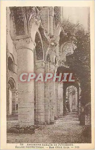 Cartes postales Ancienne Abbaye de Jumieges Eglise Notre Dame Bas Cote Sud