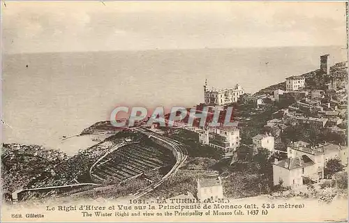 Cartes postales La Turbie Le Right d'Hiver et Vue sur la Principaute de Monaco