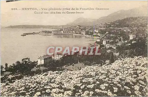 Cartes postales Menton Vue generale prise de la Frontiere Garavan