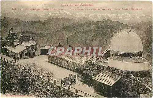 Cartes postales Pic du Midi de Bigorre Vue Generale de l'Observatoire et de la Chaine Centrale