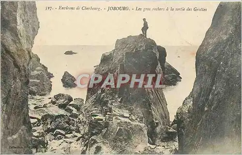 Ansichtskarte AK Environs de Cherbourg Jobourg Les gros rochers a la sortie des Grottes